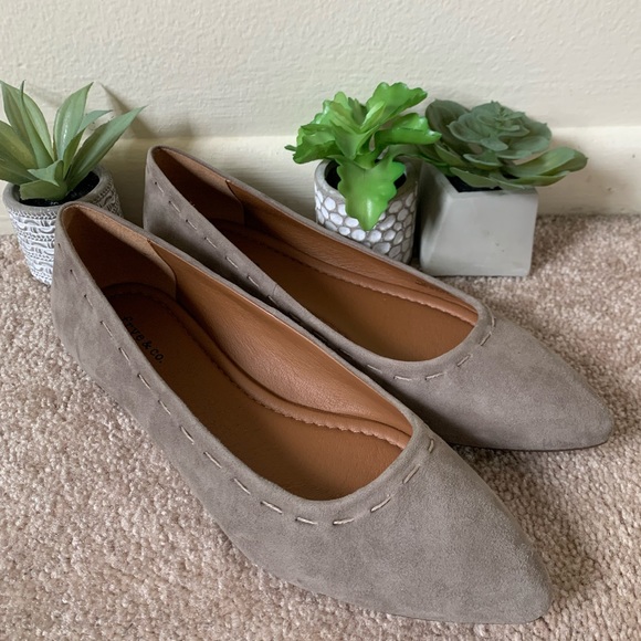 Frye Shoes - Frye Taupe Suede Flats